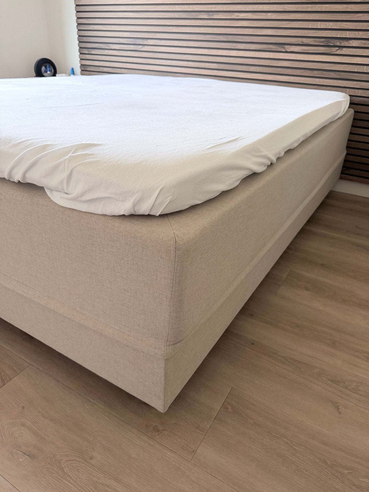 Swiss Sense boxspring 160x200 met 2 matrassen, Ophalen, Gebruikt, Beige, Tweepersoons