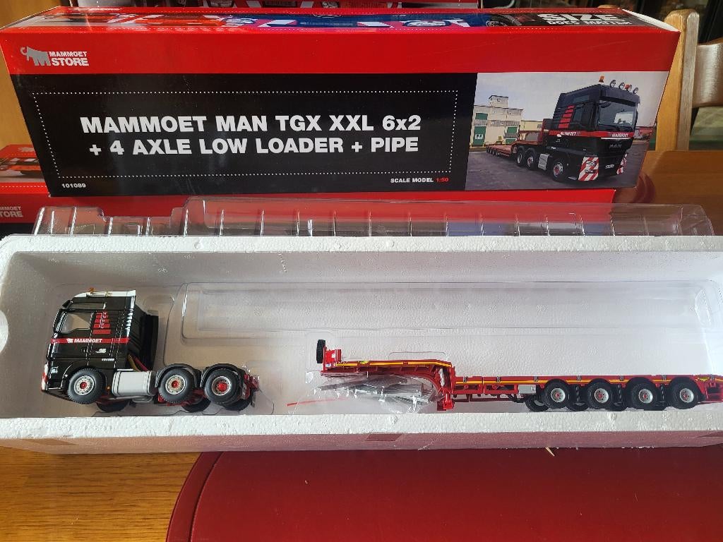 Mammoet man en trailer, Hobby en Vrije tijd, Modelauto's | 1:50, Ophalen of Verzenden, Nieuw, Bus of Vrachtwagen, Wsi