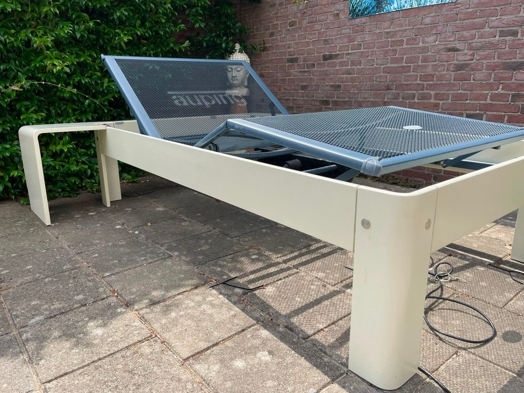 Auping Auronde 100x200x48 wit elektrisch verstelbaar 2M., Ophalen, Wit, Tweepersoons, Zo goed als nieuw
