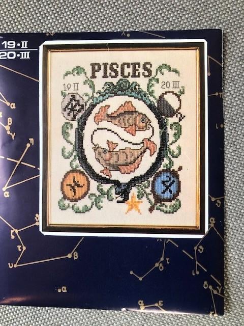 borduurpakket Lanarte sterrenbeeld Pisces/Vissen, Ophalen of Verzenden, Nieuw, Handborduren, Borduurpakket