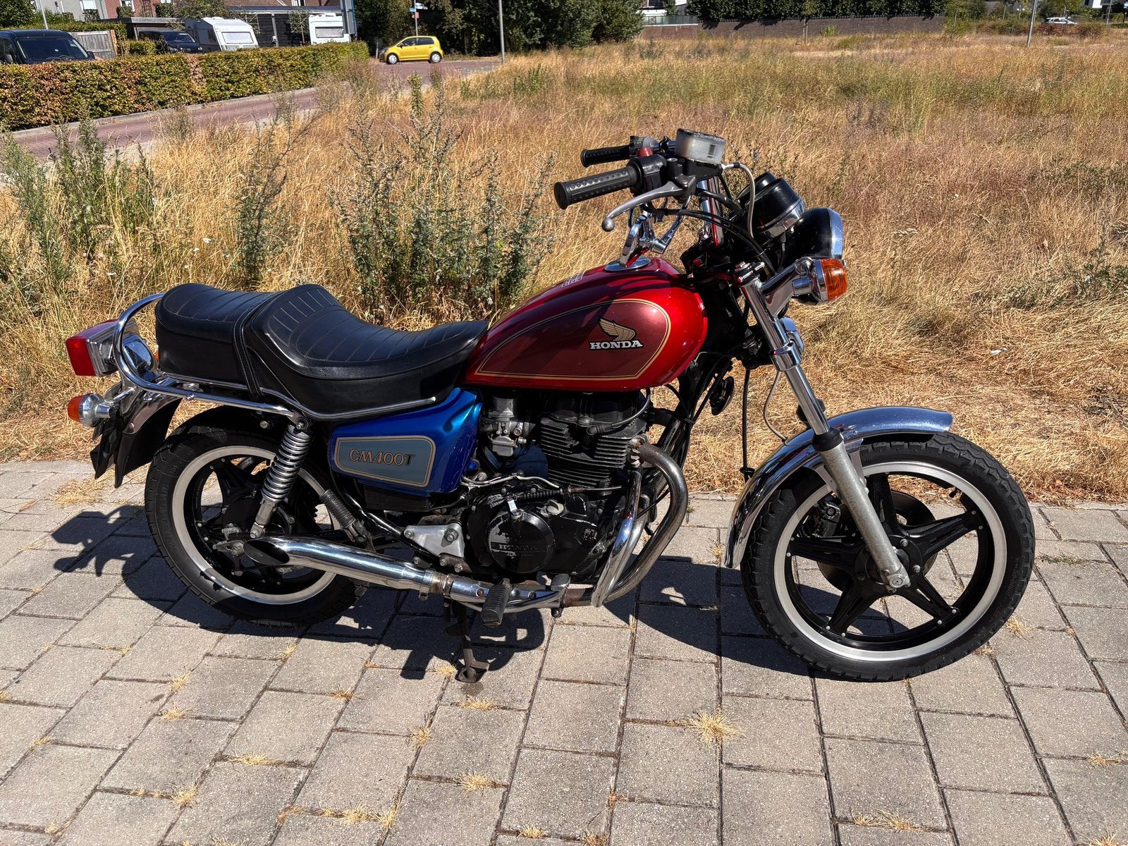 Motor Honda CM400T rood (belastingsvrij), 400 cc, 2 cilinders, Sportuitlaat, Chopper