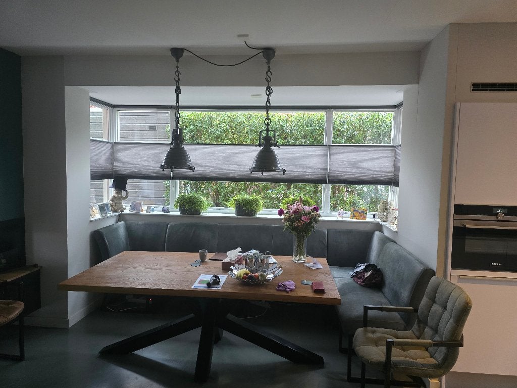 Luxaflex Duette Shades gordijnen - donkergrijs, Ophalen, Gebruikt, 100 tot 150 cm, 50 tot 100 cm