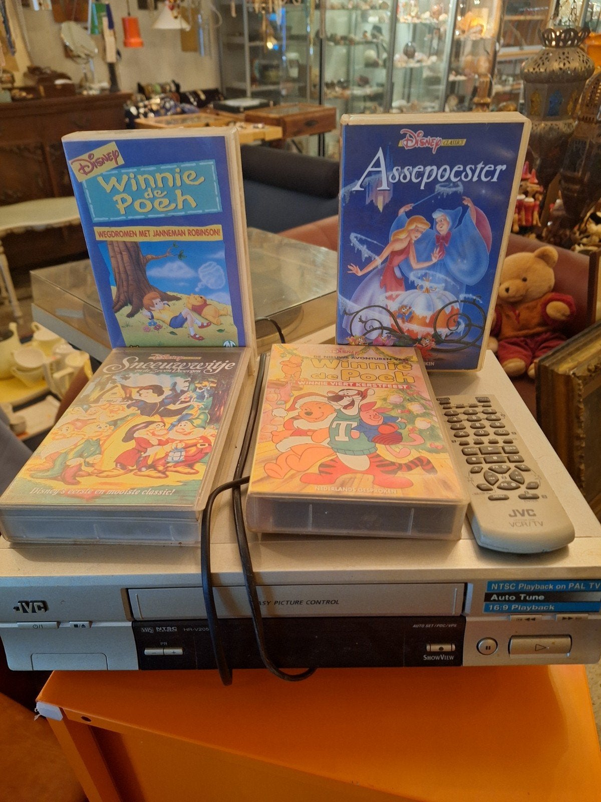 JVC HR-V205 Videorecorder met Disney VHS-films, Gebruikt, Alle leeftijden, Kinderfilm, VHS