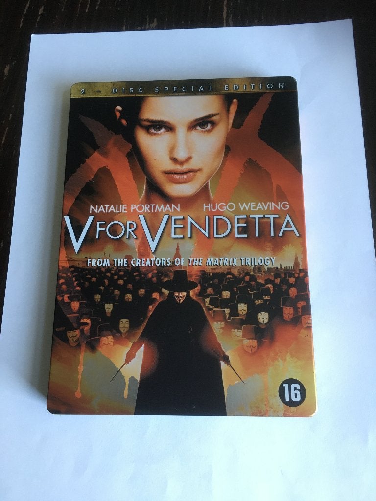 v for vendetta (2 DVD special edition) dvd metal case steel, Alle leeftijden, Ophalen of Verzenden, Zo goed als nieuw