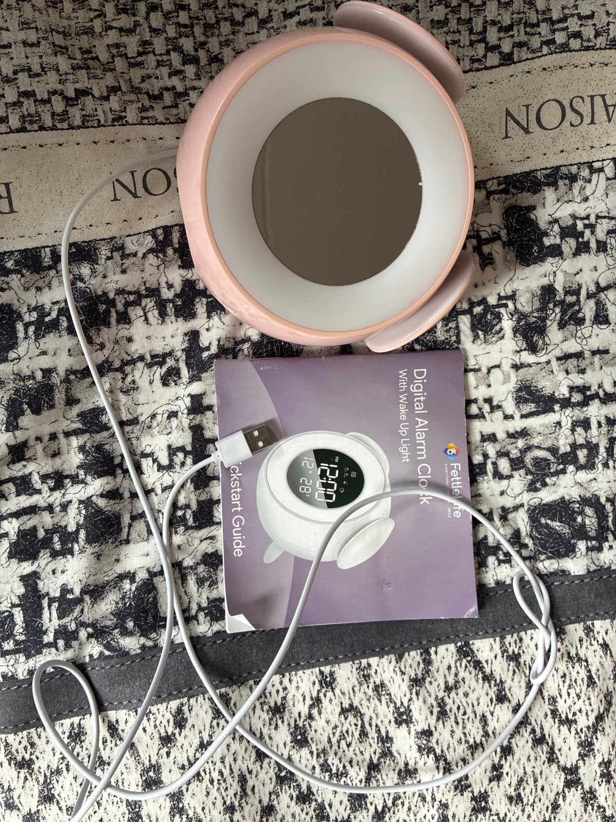 Digitale Wekker met Wake-Up Light - Roze/Wit, Ophalen of Verzenden, Zo goed als nieuw