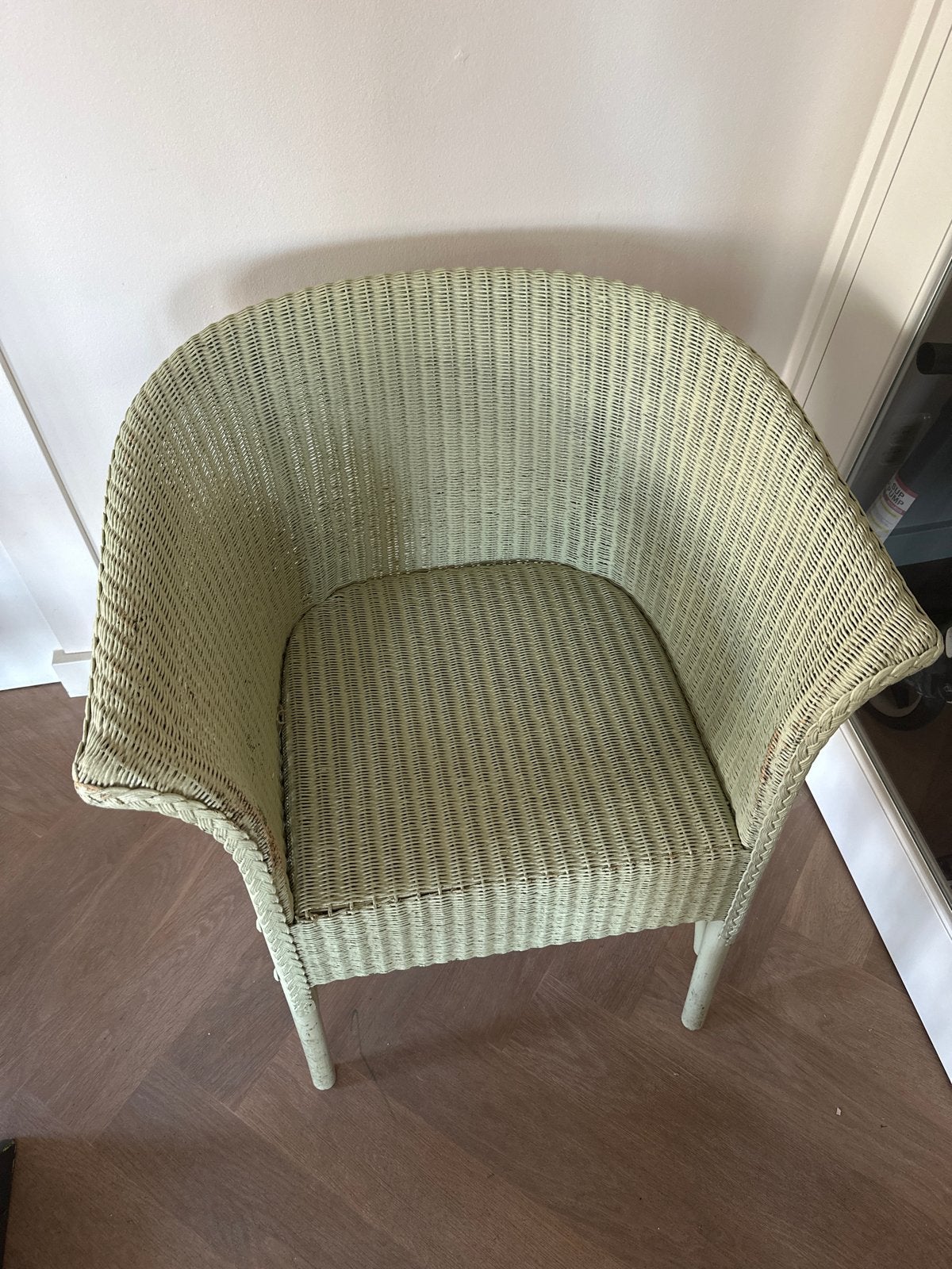 Vintage rotan fauteuil - lichtgroen, Ophalen