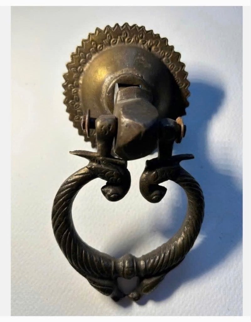 Koperen messing deurklopper zwaar, Antiek en Kunst, Ophalen of Verzenden