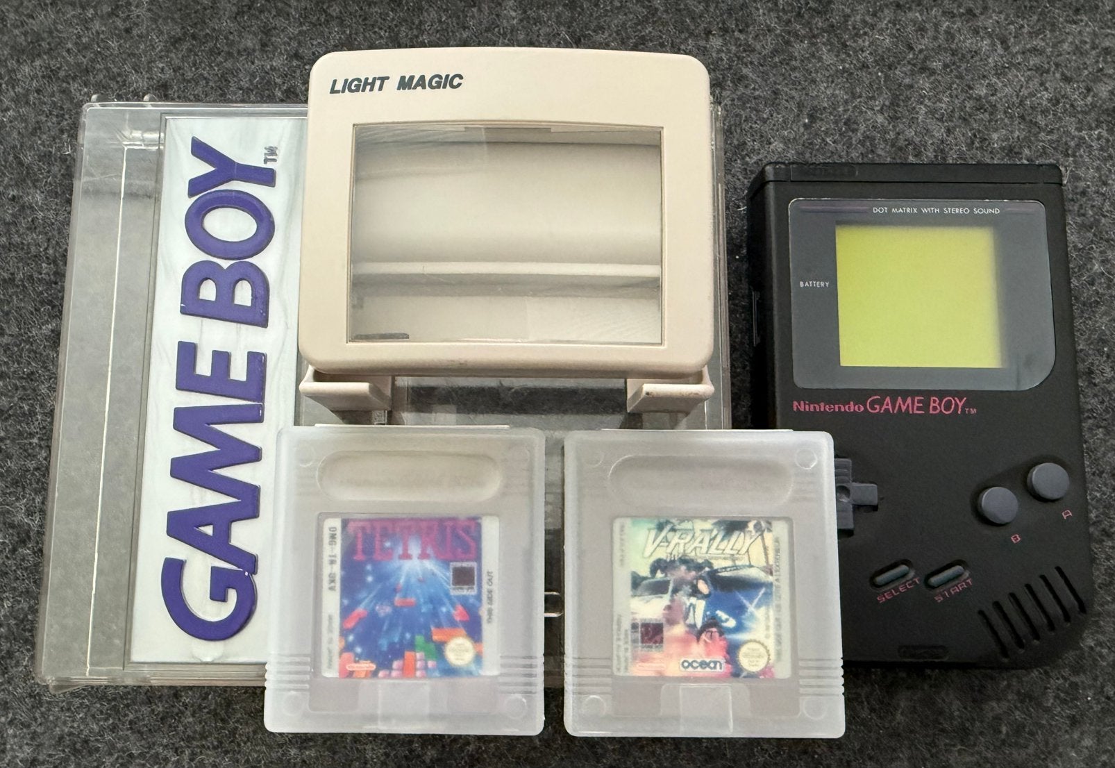 Gameboy Classic zwart V-Rally &Tetris | adapter | case, Spelcomputers en Games, Verzenden, Zo goed als nieuw