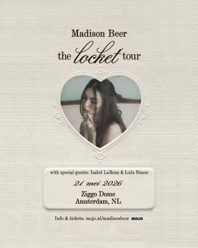 2 tickets Madison Beer – vak 109 rij 5 –stoelen naast elkaar, Tickets en Kaartjes, Twee personen, Mei