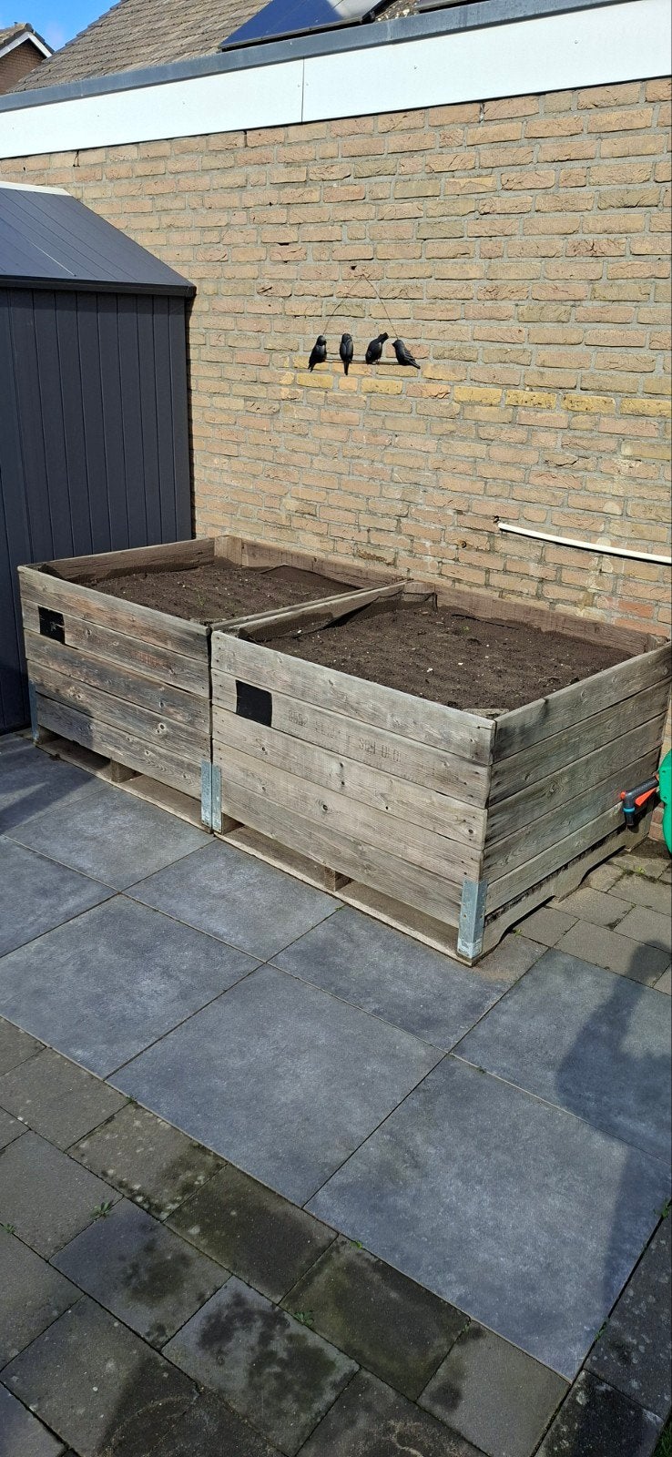 Houten plantenbakken van pallets - set van 2, Ophalen, Gebruikt, 100 cm of meer, Vierkant