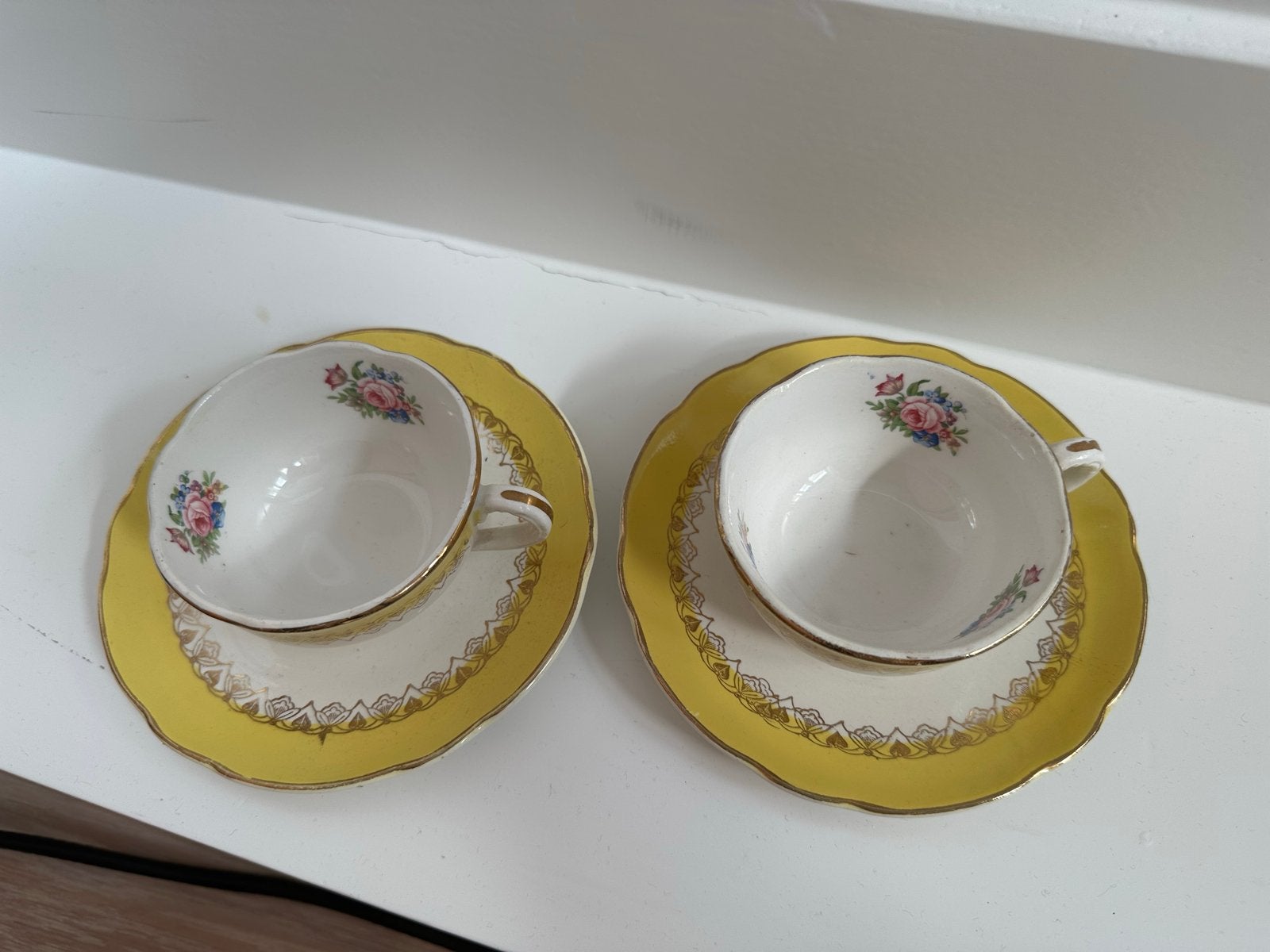 Set van 2 vintage Graziella kop en schotels, Antiek en Kunst, Antiek | Servies los, Ophalen of Verzenden