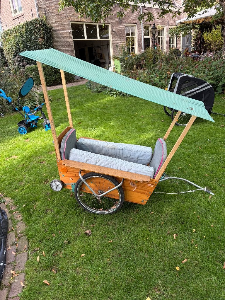 Zelf gebouwde kinder fietskar, Ophalen, Gebruikt, Kinderkar, 20 tot 40 kg