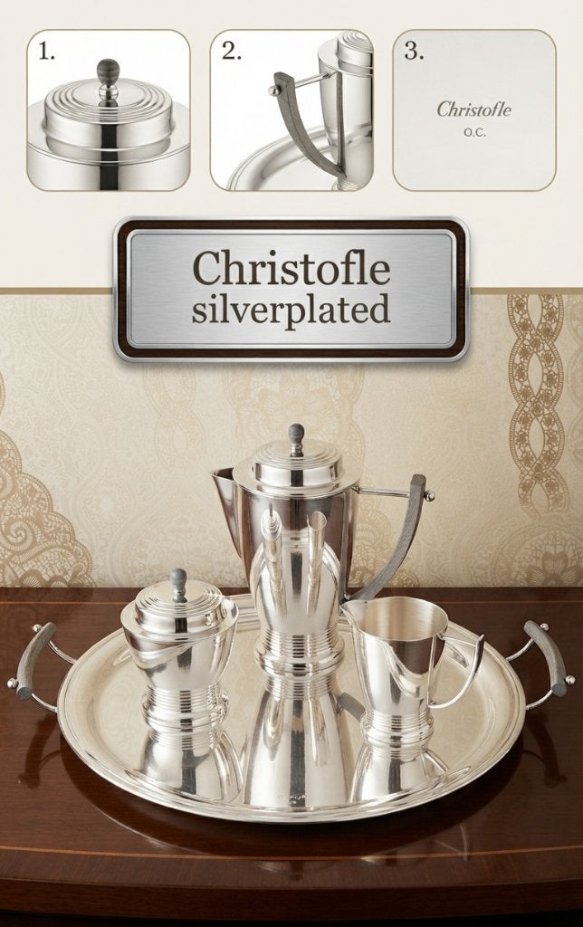 Prachtige 4-Delige Art Deco Verzilverde Set van Christofle, Ophalen of Verzenden