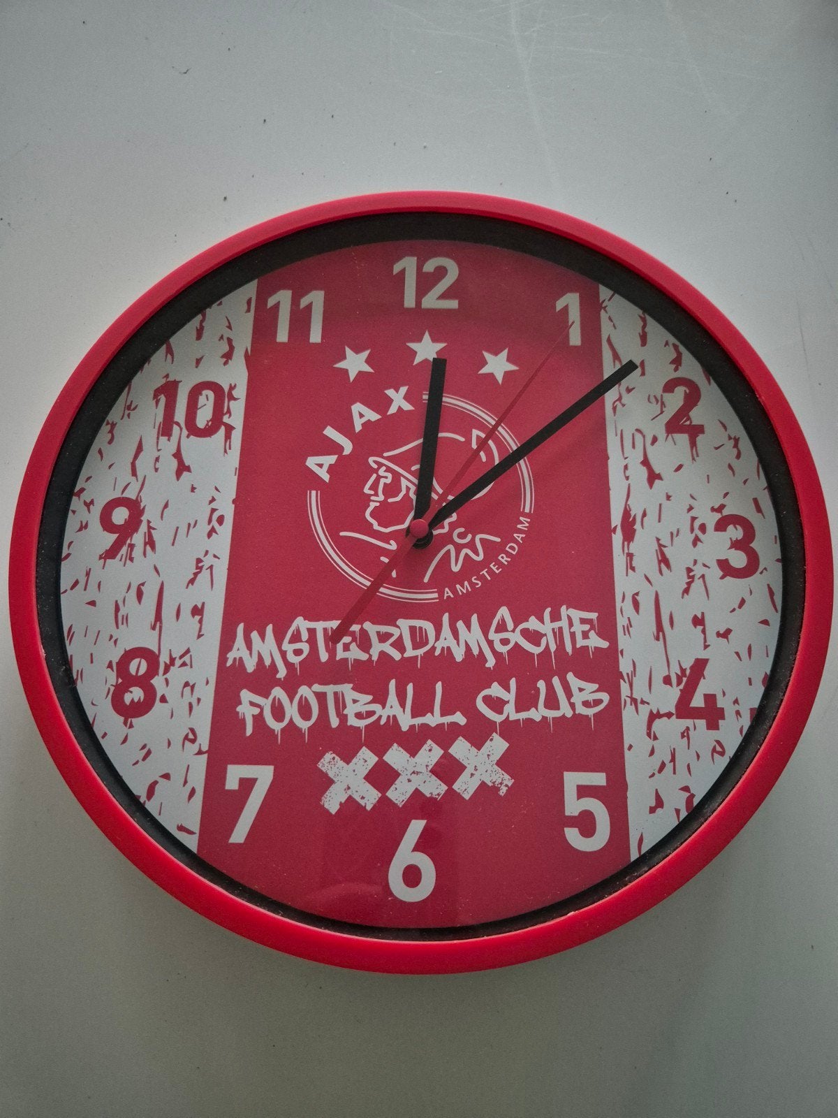 Ajax wandklok, Wandklok, Ophalen of Verzenden, Zo goed als nieuw, Overige merken