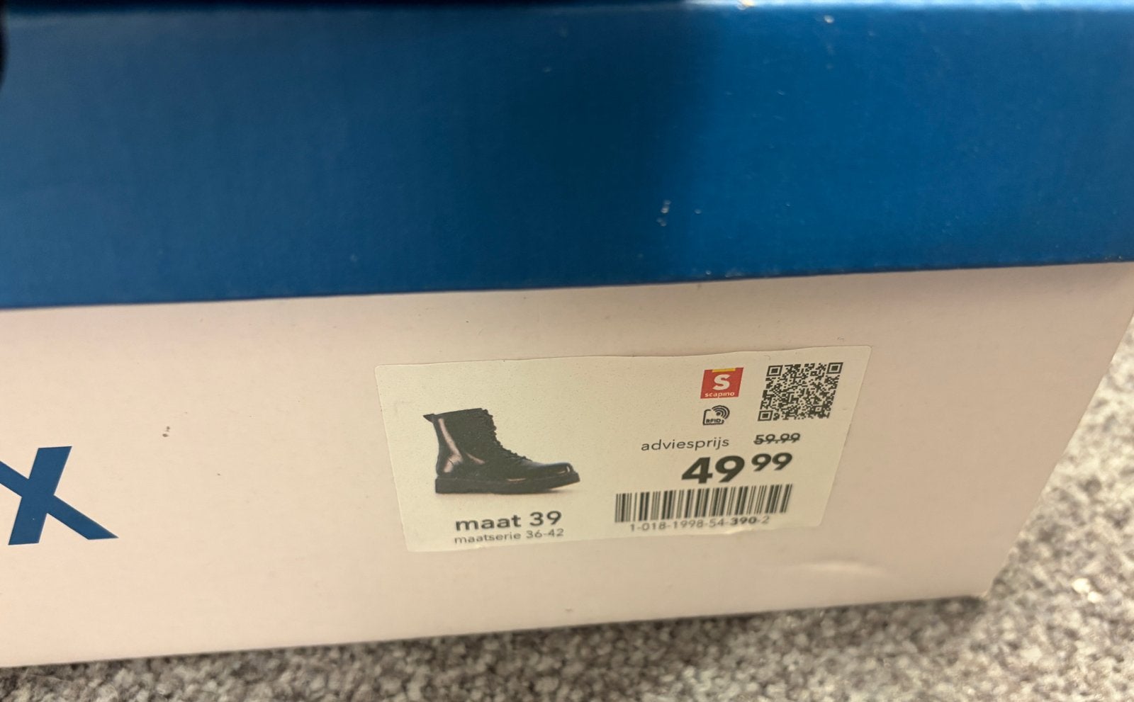 Nieuwe Zwarte Lak Blue Box Boots Maat 39, Ophalen of Verzenden, Nieuw, Zwart, Lage of Enkellaarzen