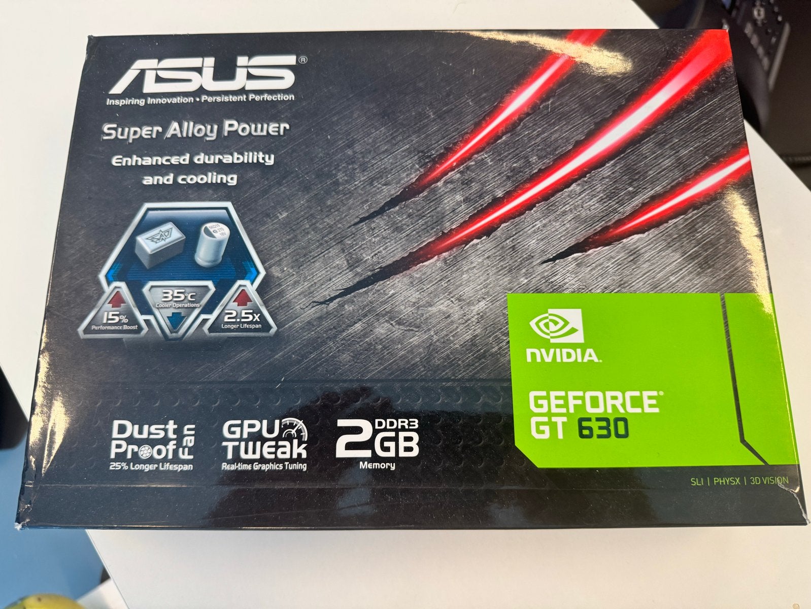 ASUS NVIDIA GeForce GT 630 2GB DDR3 Grafische Kaart, Computers en Software, Ophalen of Verzenden, Zo goed als nieuw, GDDR3, Nvidia