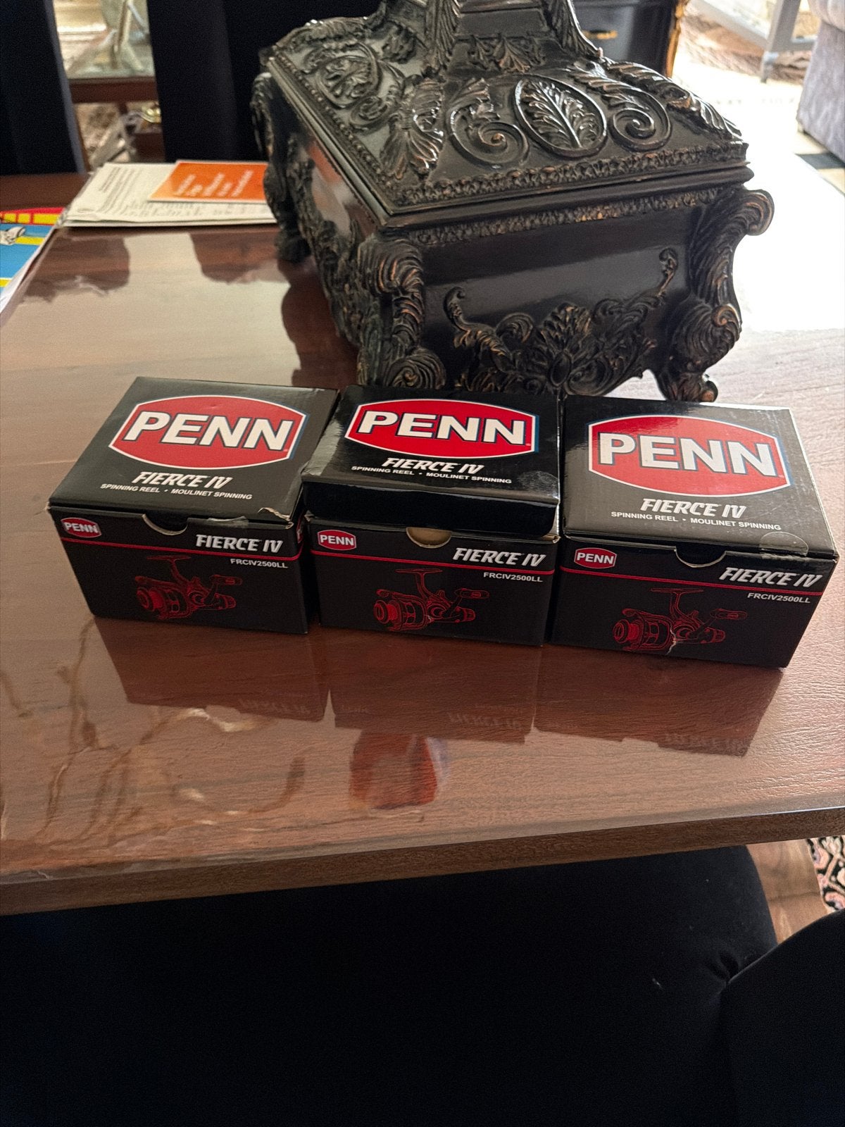 3x Penn Fierce IV Spinning Reel - enkele keren gebruikt, Ophalen of Verzenden, Zo goed als nieuw, Molen