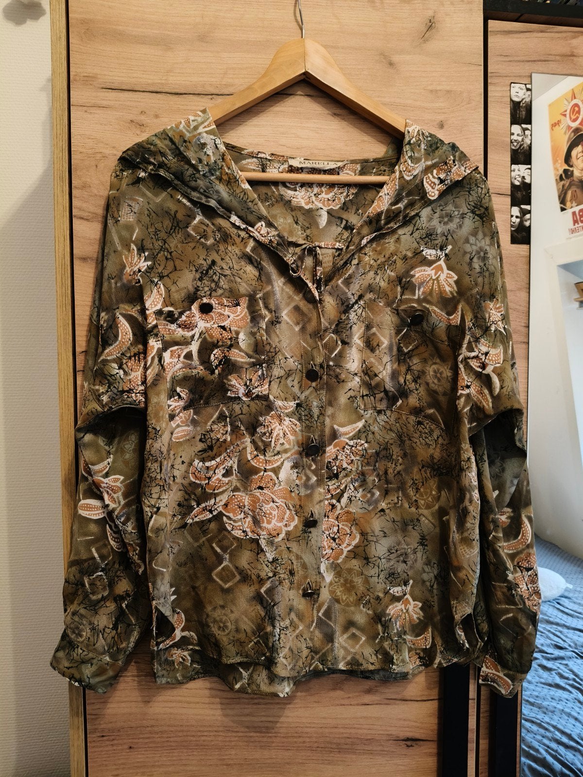 Marella blouse met lange mouwen en print, Maat 38/40 (M), Ophalen of Verzenden, Zo goed als nieuw, Lange mouw