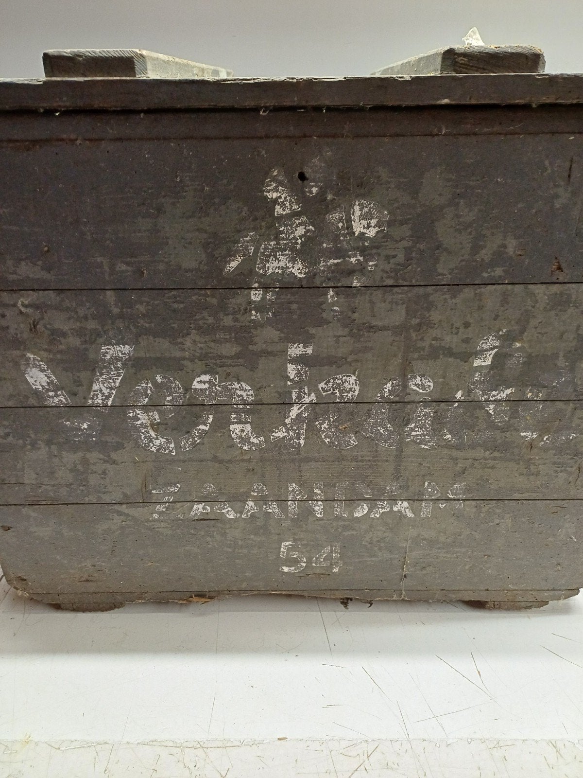 Antieke Verkade Beschuitkist 1954 - Hout met Messing, Ophalen