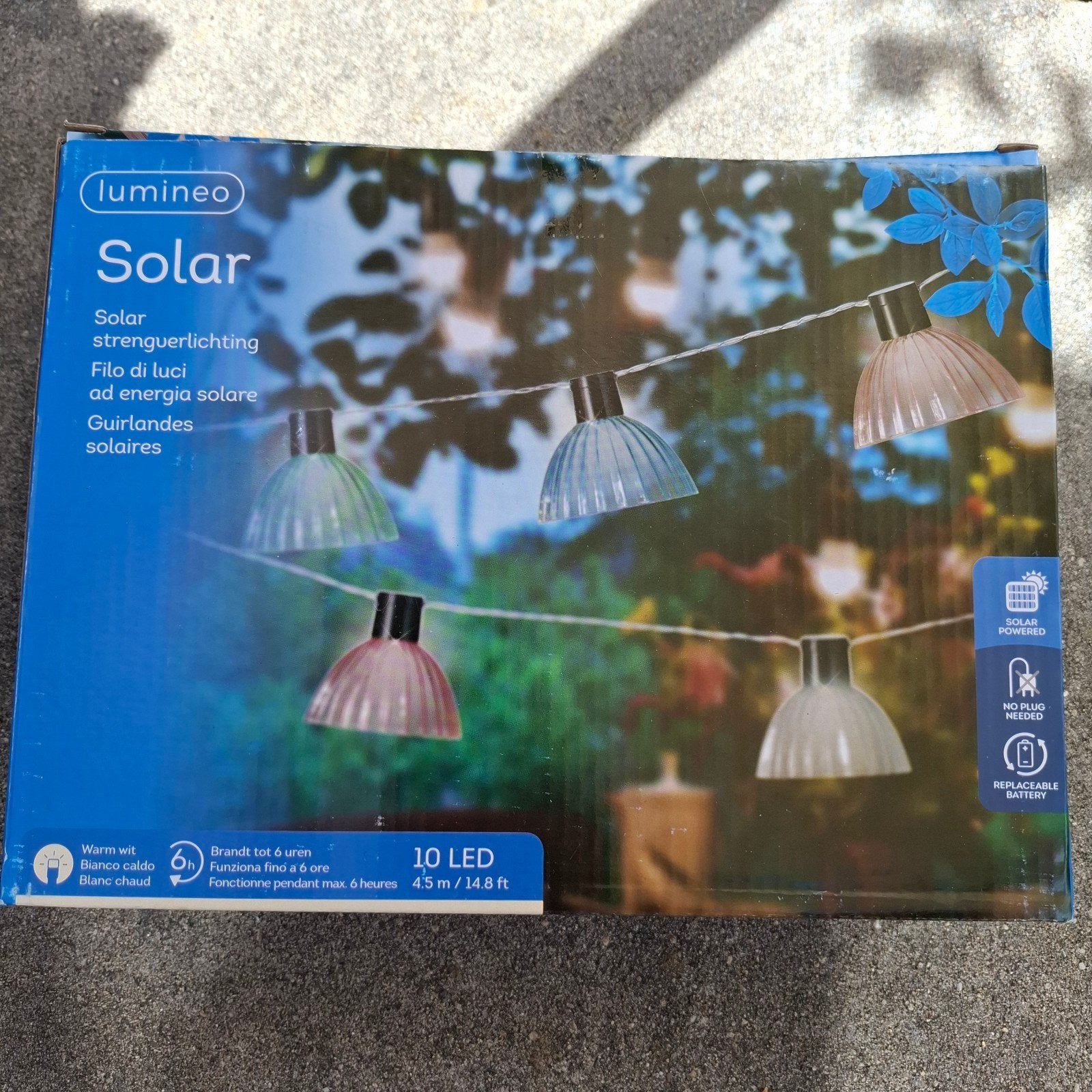 10x Solar LED lichtslinger camping zonnepaneel 4,5m, Ophalen, Zo goed als nieuw