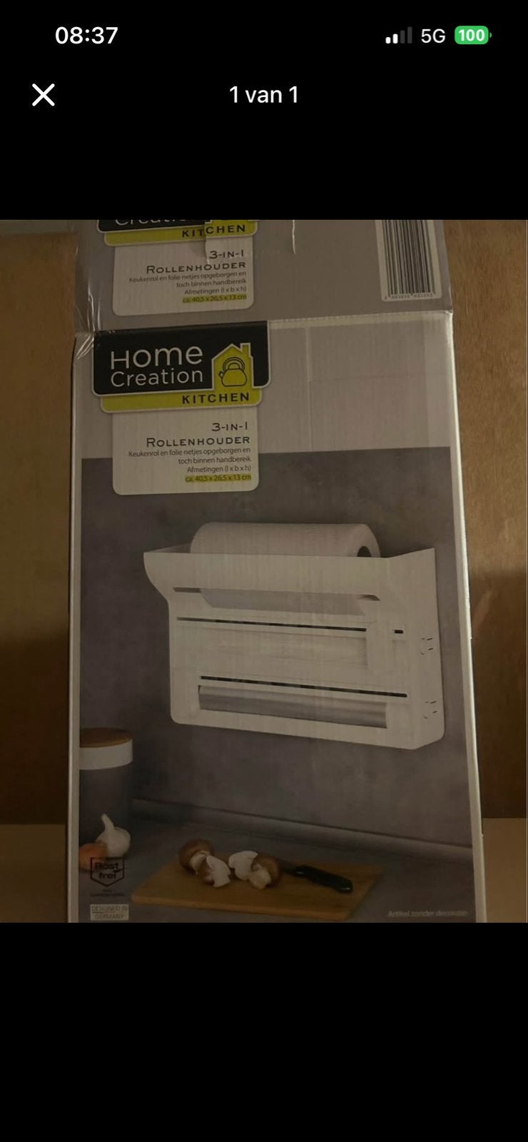 Home Creation 3-in-1 Rollenhouder Keukenrol en Folie, Ophalen, Overige typen, Kunststof, Nieuw