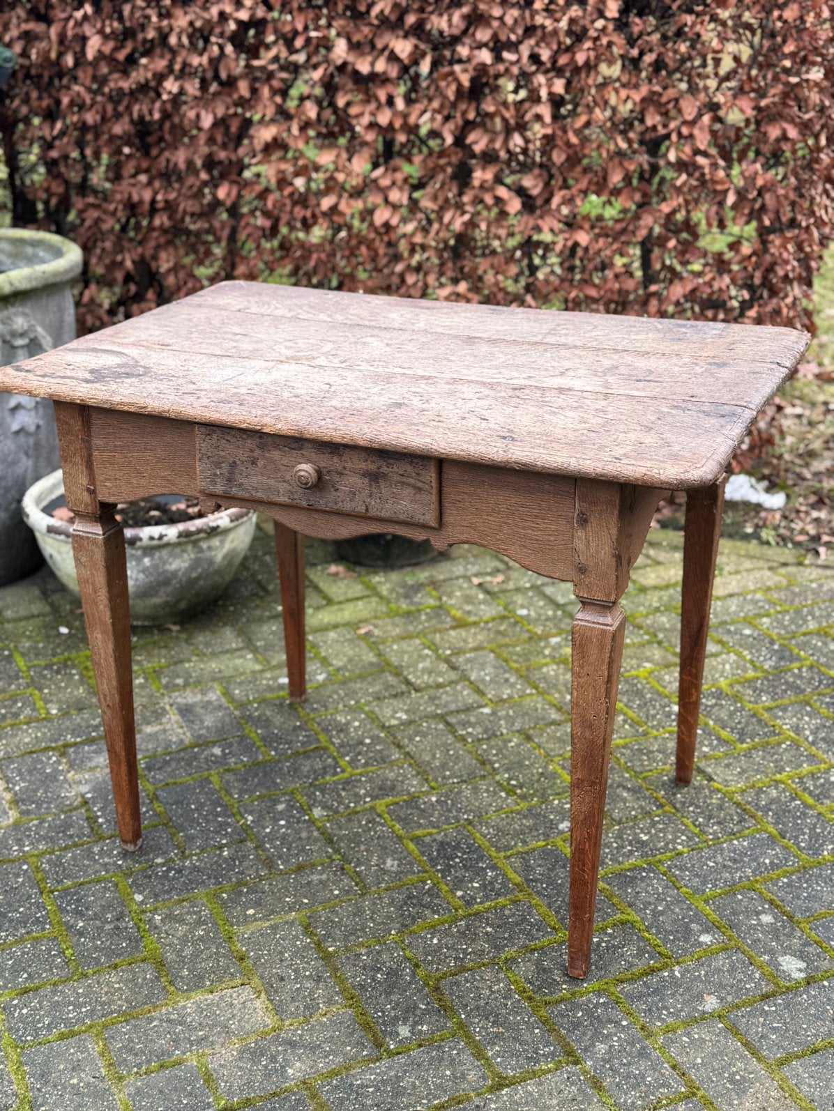 Boeren keukentafel, massief eiken, antiek, Frankrijk, bureau, Ophalen