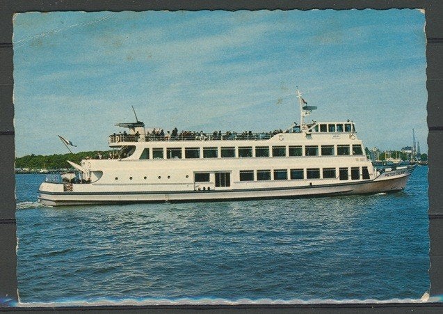 Vintage Spido Pieter Caland Oranjeplaat Ansichtkaart t-205, Ophalen of Verzenden, Zo goed als nieuw, Motorboot, Kaart, Foto of Prent