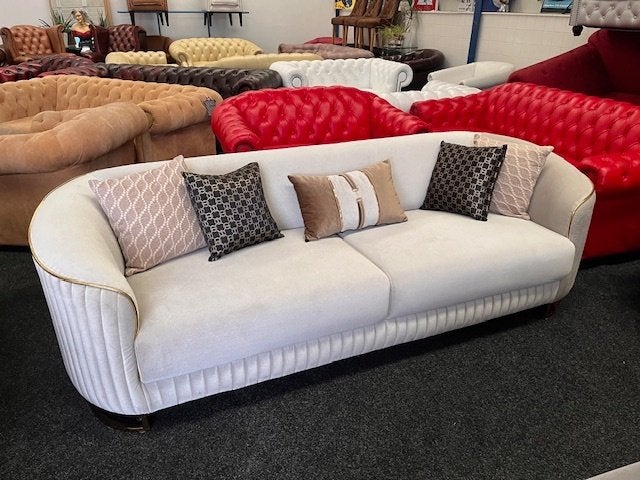 Velvet 3-Zits Loungebank Showmodel De Laatste !!! Nu € 575,-, Huis en Inrichting, Ophalen, Lounge, Driepersoons, Zo goed als nieuw