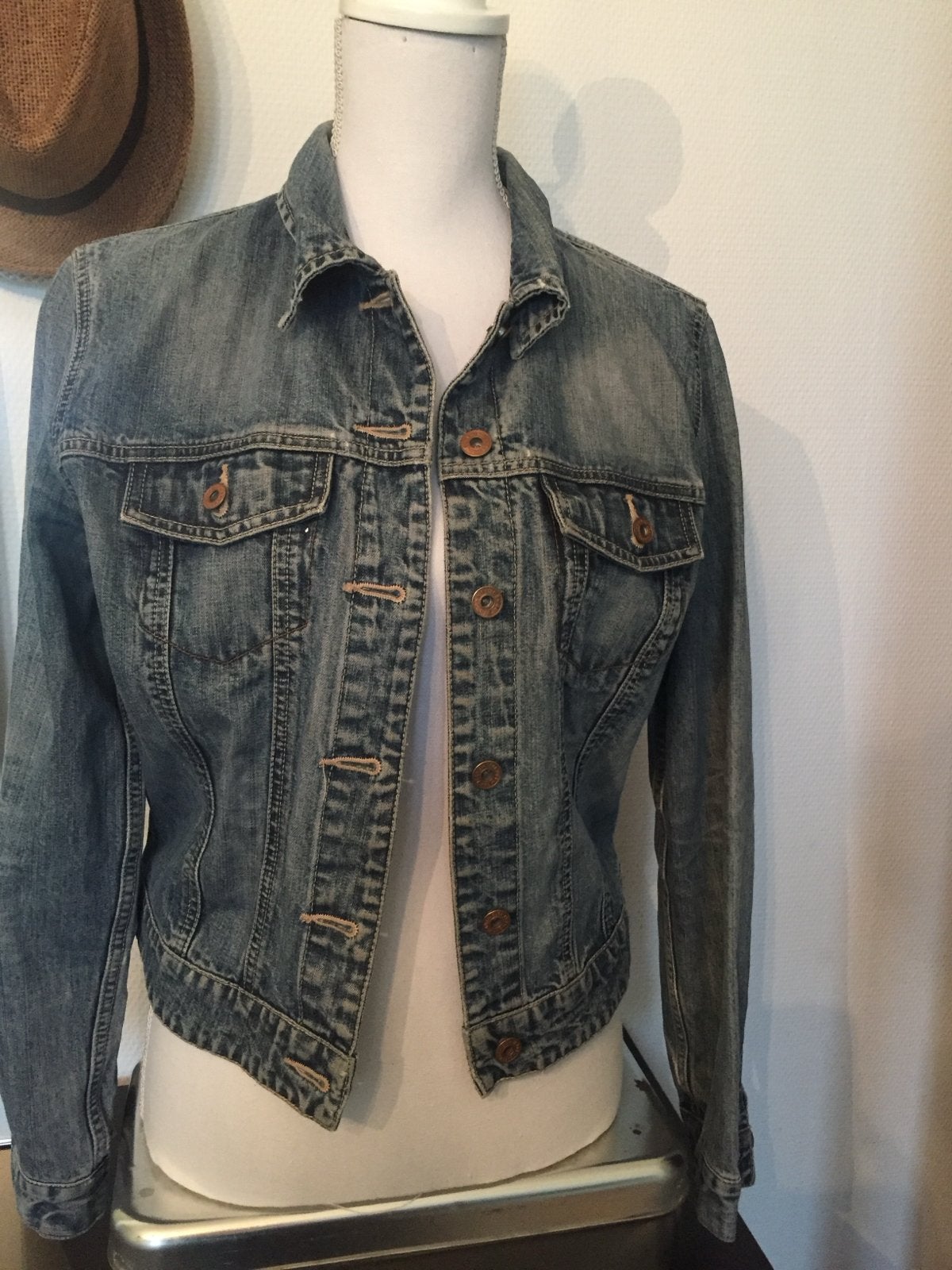 Gap Jeans Jasje Spijkerjasje Maat M, Ophalen of Verzenden, Gedragen, Maat 38/40 (M), Blauw