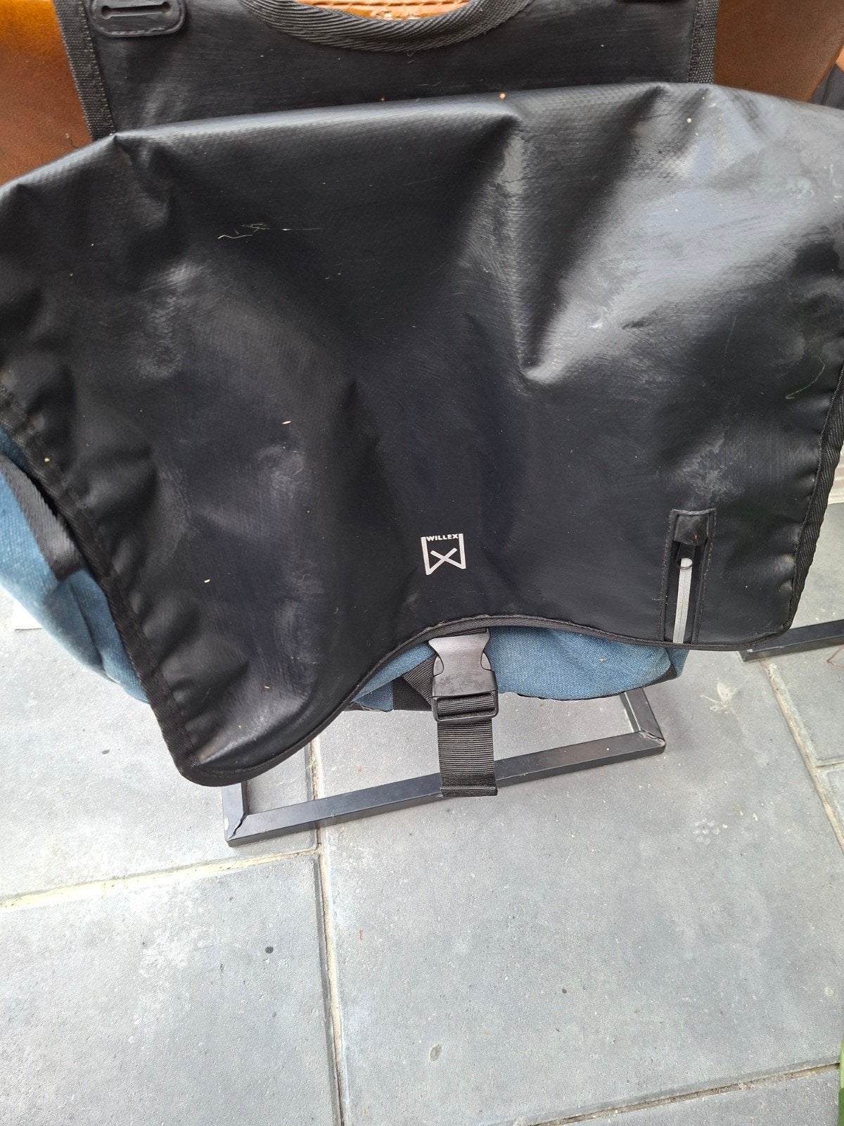 Spijkerstof fietstassen - Ideaal voor woon-werkver, Ophalen of Verzenden, Gebruikt, Willex dubble Fietstas diverse kleuren 34 liter