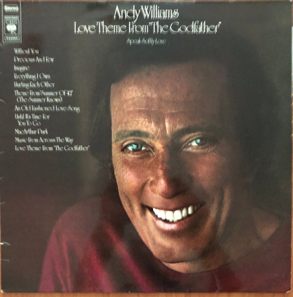 ANDY WILLIAMS LP: LOVE THEME FROM THE GODFATHER, Ophalen of Verzenden, Gebruikt, 12 inch, LP