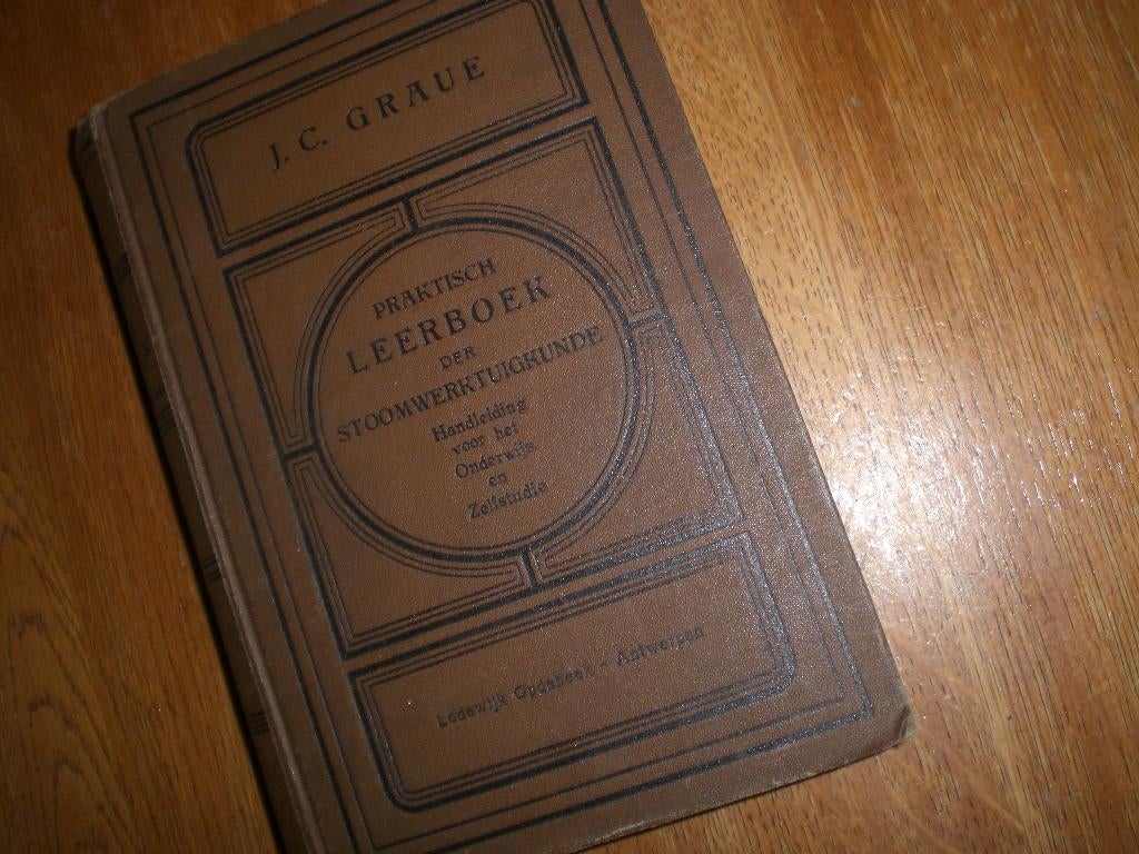 oud leerboek over stoom stoomwerktuigkunde, Antiek en Kunst, Antiek | Boeken en Bijbels, Ophalen of Verzenden