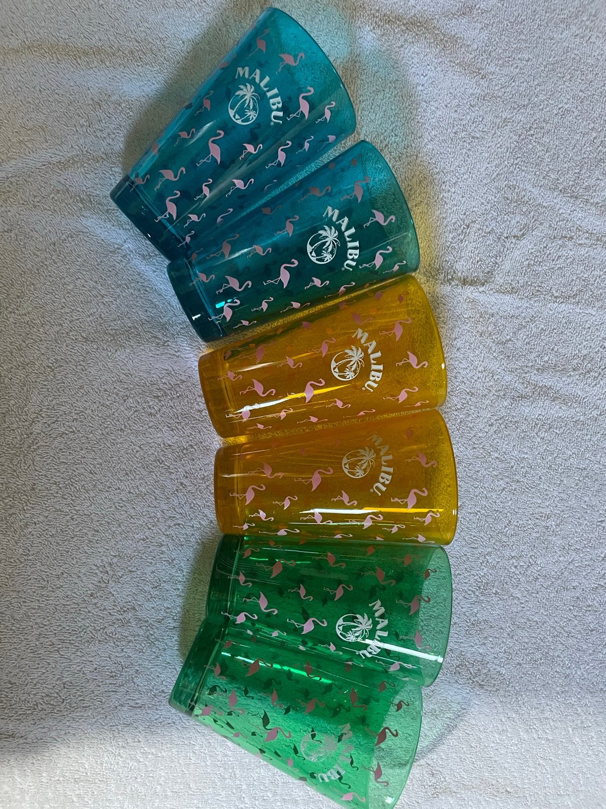 Nieuwe Malibu glazen set van 6, Glas of Glazen, Kunststof, Overige merken, Nieuw