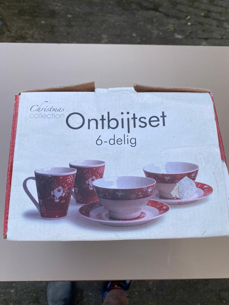Kerst motief ontbijt set t.e.a.b., Diversen, Ophalen of Verzenden, Zo goed als nieuw
