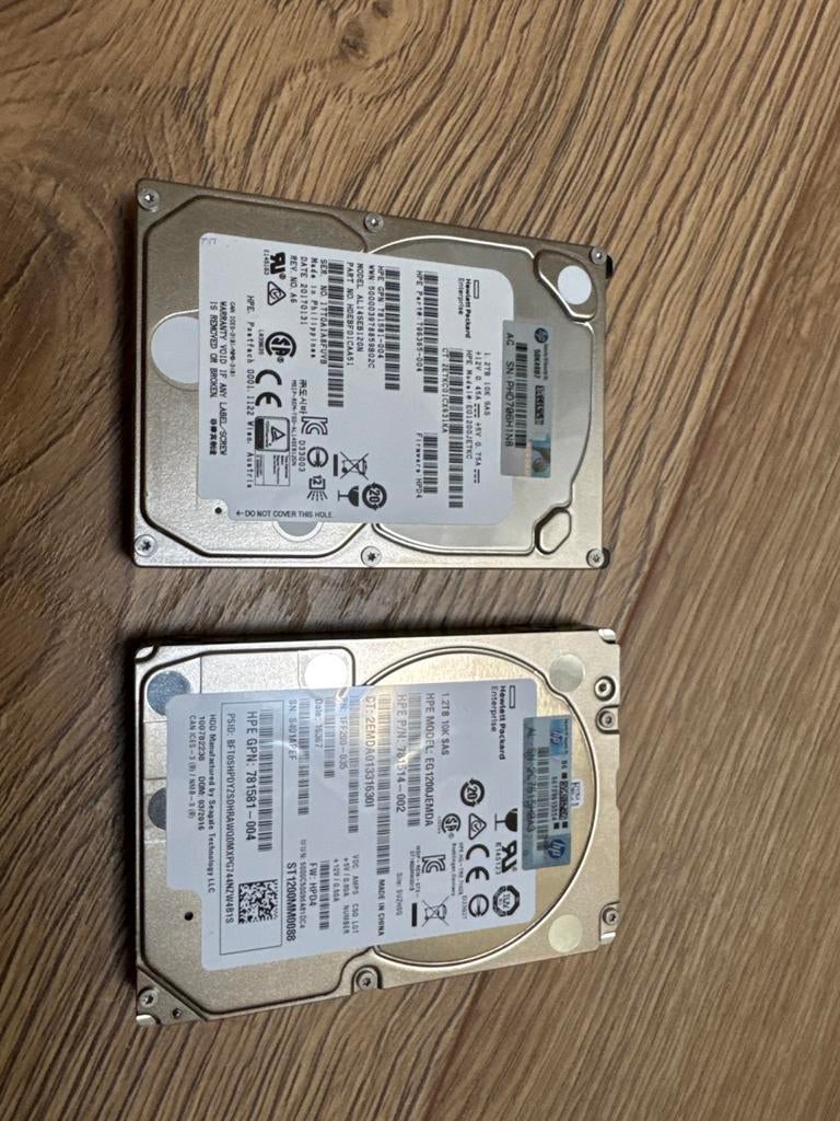 6x HP 1.2TB SAS 2.5” harde schijf (10K RPM), Intern, Gebruikt, SAS, HDD