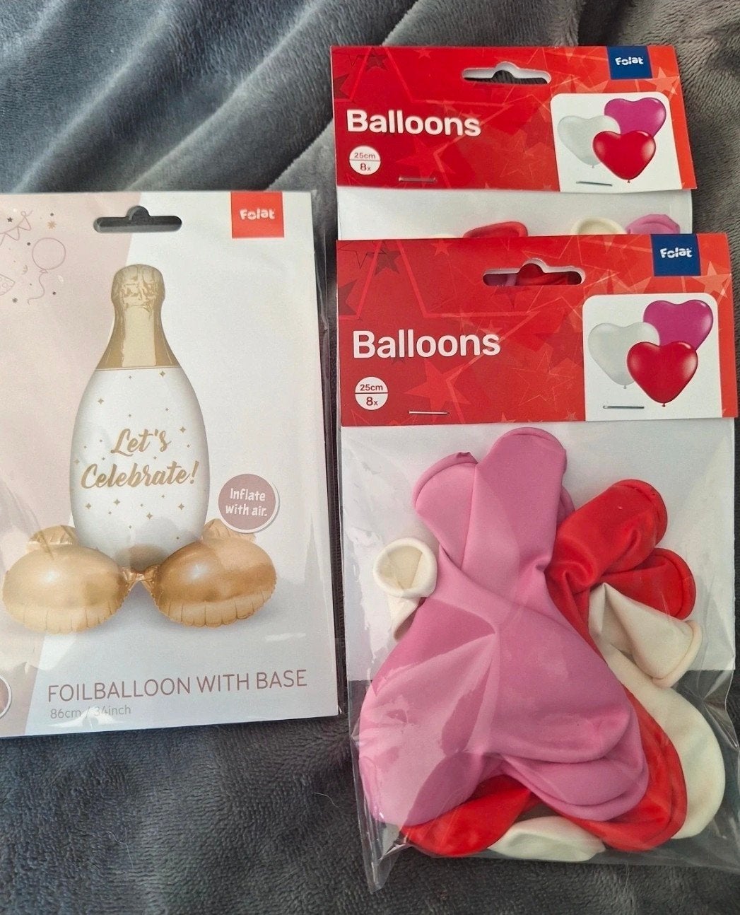 Feestpakket: Champagne Folieballon & Hartjes Ballonnen, Ophalen