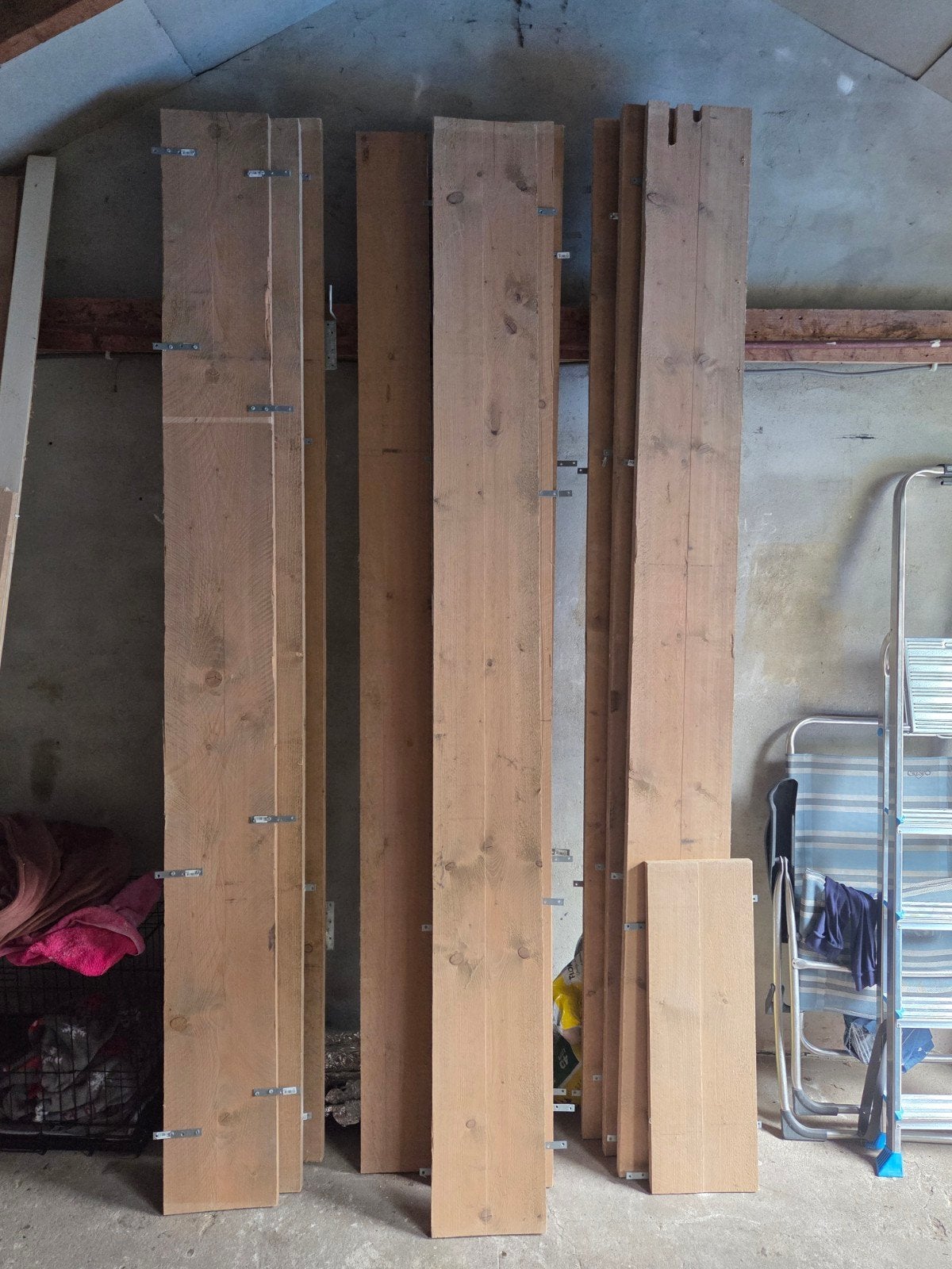 Massief houten planken - 6 stuks - 250 cm lang, Doe-het-zelf en Verbouw, Ophalen, 25 tot 50 mm, 200 tot 250 cm, Plank