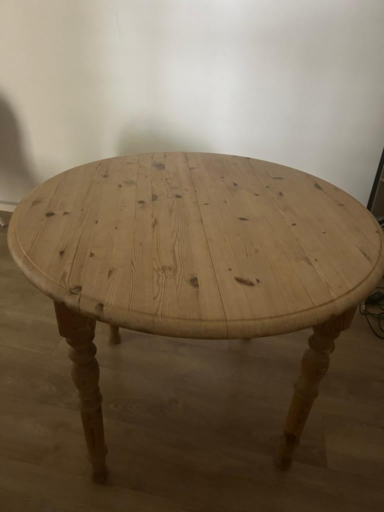 Wood table round, Ophalen, Rond, Zo goed als nieuw, 75 cm of meer