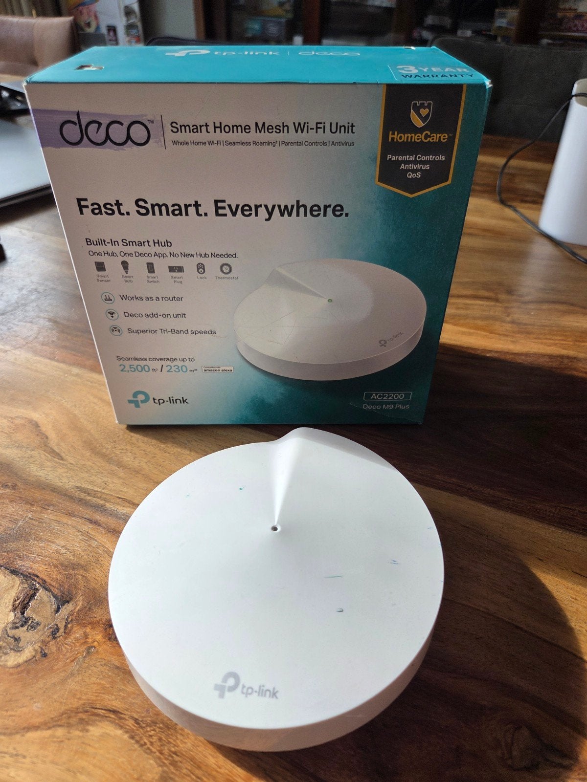 TP-Link Deco M9 Plus (AC2200) Mesh Wi-Fi Unit, Computers en Software, Ophalen of Verzenden, Gebruikt, Router, TP-Link