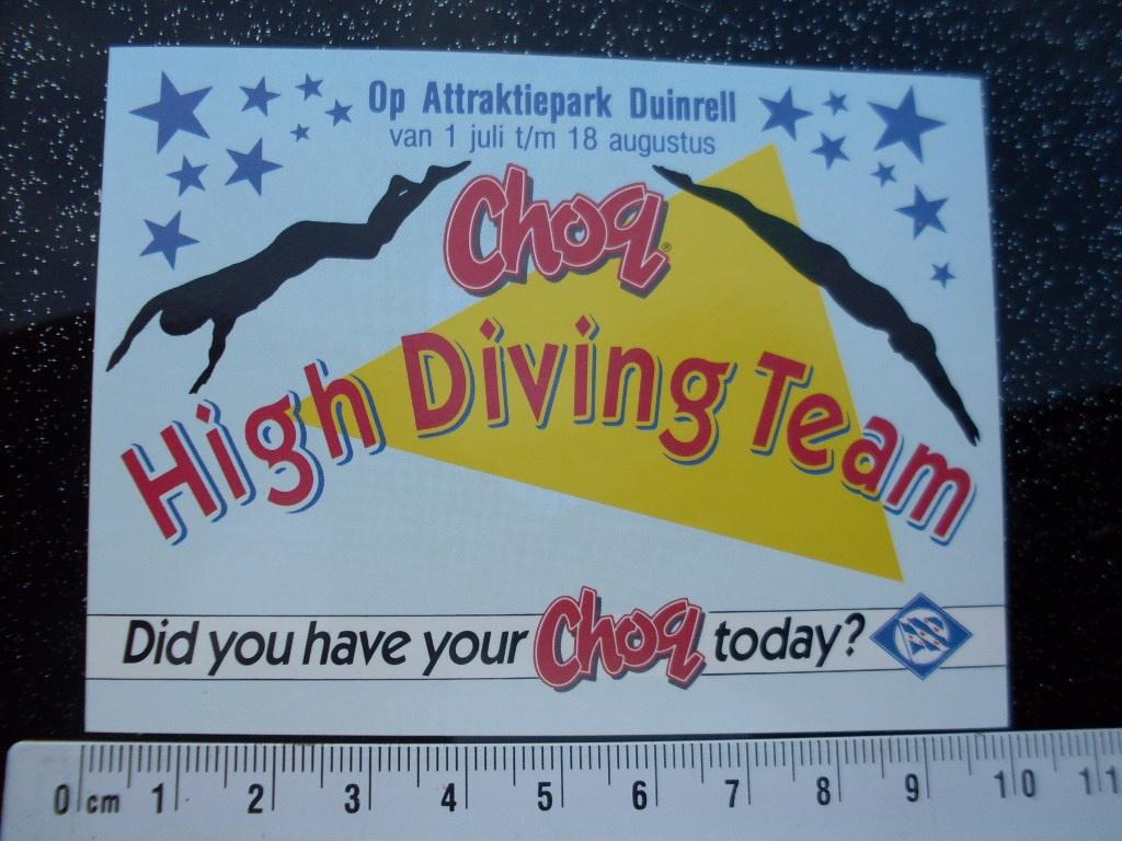 sticker choq high diving team duinrell, Verzenden, Zo goed als nieuw, Merk