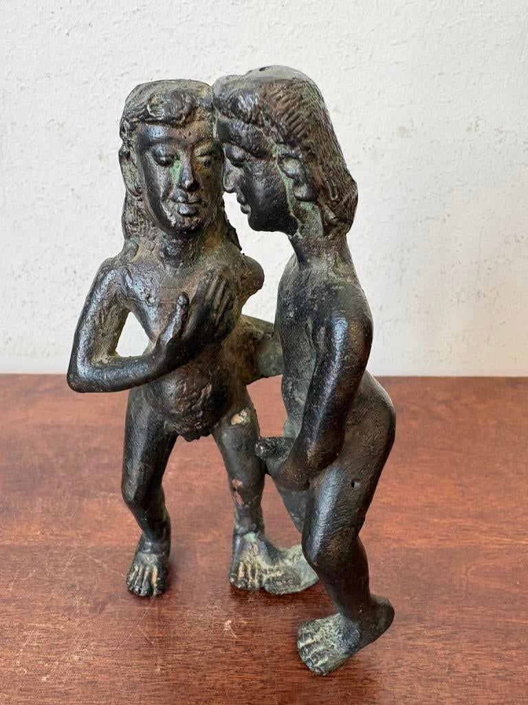 Beeld metaal erotische scene man vrouw naakt, Ophalen of Verzenden, Gebruikt, Mens
