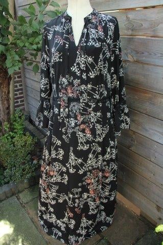 Jurk zwart/ creme/ roze K-Design mt XXL Maxi Vaste prijs, K-design, Verzenden, Zwart, Maat 46/48 (XL) of groter