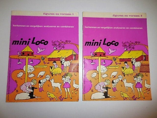 Vintage Jaren 80 Mini Loco Boekjes Figuren en Vormen € 2,00, Ophalen of Verzenden, Gebruikt, Rekenen