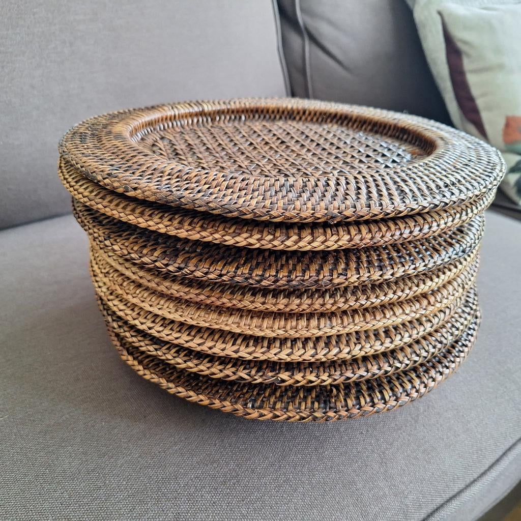 Rotan bord onderzetters - set van 8 stuks, Huis en Inrichting, Woonaccessoires | Onderzetters, Ophalen of Verzenden, Zo goed als nieuw