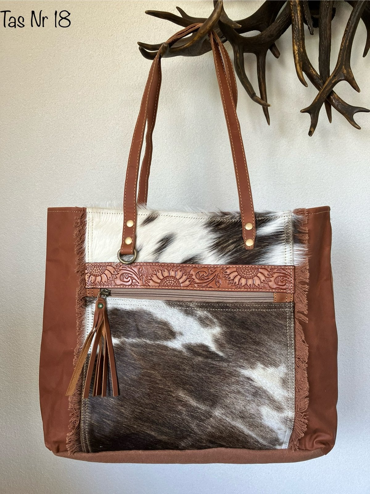 Koeienhuid schoudertas, Ophalen of Verzenden, Nieuw, Overige kleuren, Shopper