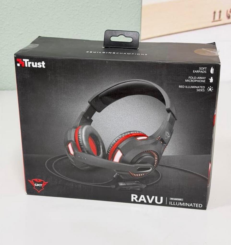 Trust GXT-407 Ravu Verlicht Gaming Headset koptelefoon Nieuw, Mute-functie, Nieuw, Ophalen of Verzenden, H