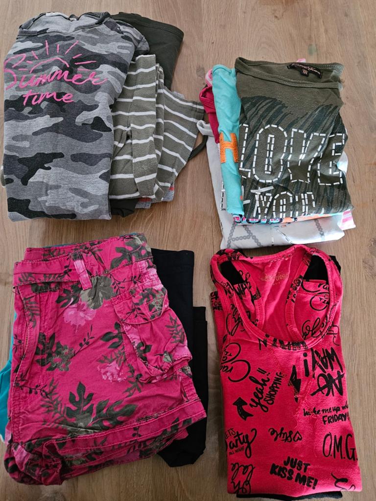 Meisjes kleding pakket zomer maat 128 134, Kinderen en Baby's, Kinderkleding | Maat 134, Ophalen of Verzenden, Zo goed als nieuw