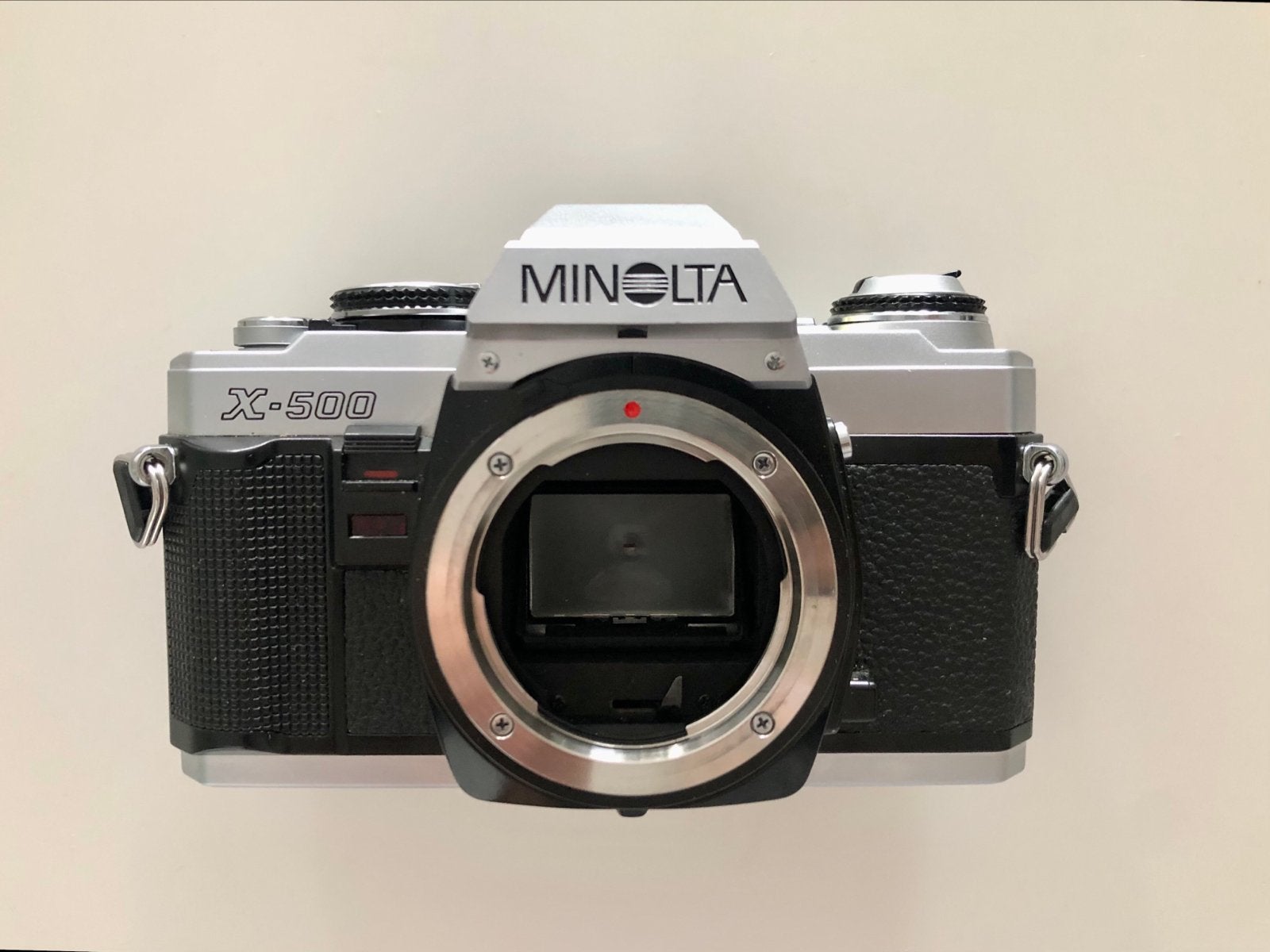 Minolta X-500 camera body - Gebruikt met lichte gebreken, Ophalen of Verzenden, Niet werkend, Spiegelreflex, Minolta