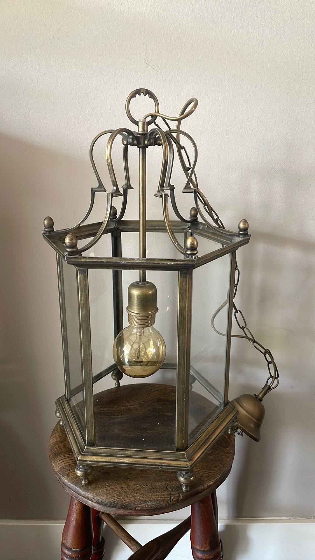 Hallamp lamp messing, Ophalen of Verzenden