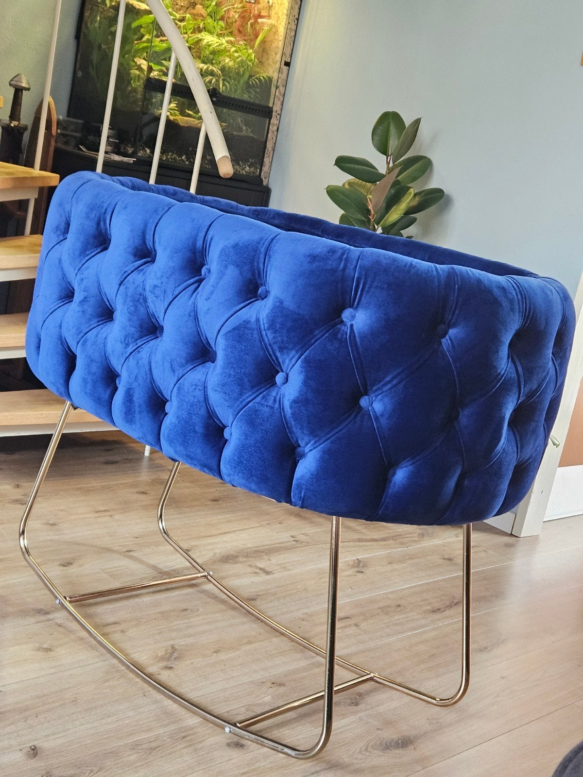 Wieg Born Lucky luxe crib royal-D blue gold frame, Ophalen, Zo goed als nieuw